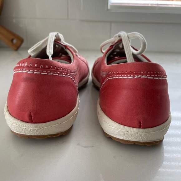 Josef Seibel Caren The European Comfort Leather Lace Up Shoe Lt Red Wht Sz 37 - Picture 6 of 12